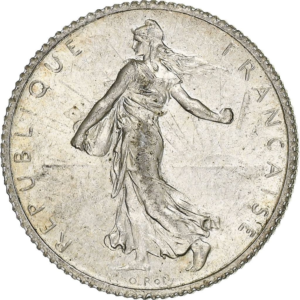 Moneda, Francia, Semeuse, Franc, 1916, Paris, MBC+, Plata, KM:844.1, Gadoury:467