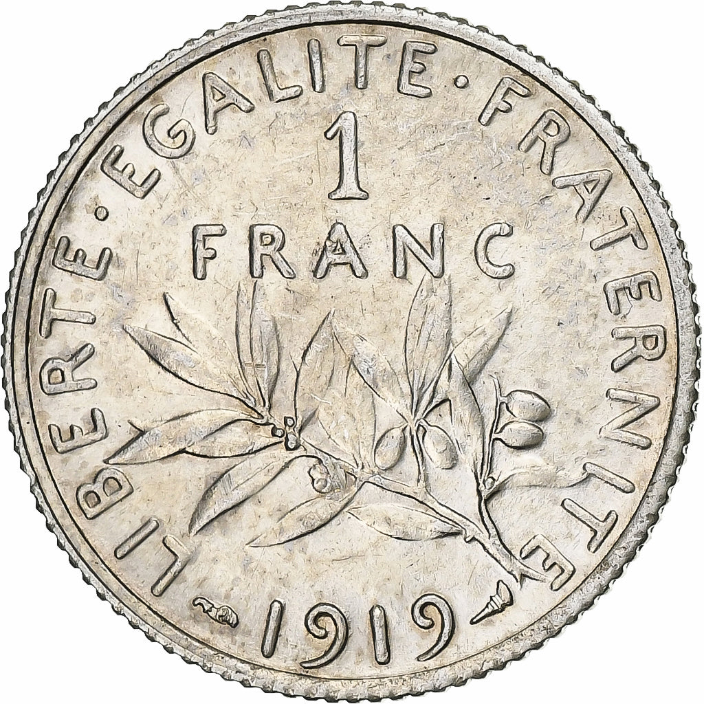 France, Franc, Semeuse, 1919, Paris, Argent, TTB, Gadoury:467, KM:844.1