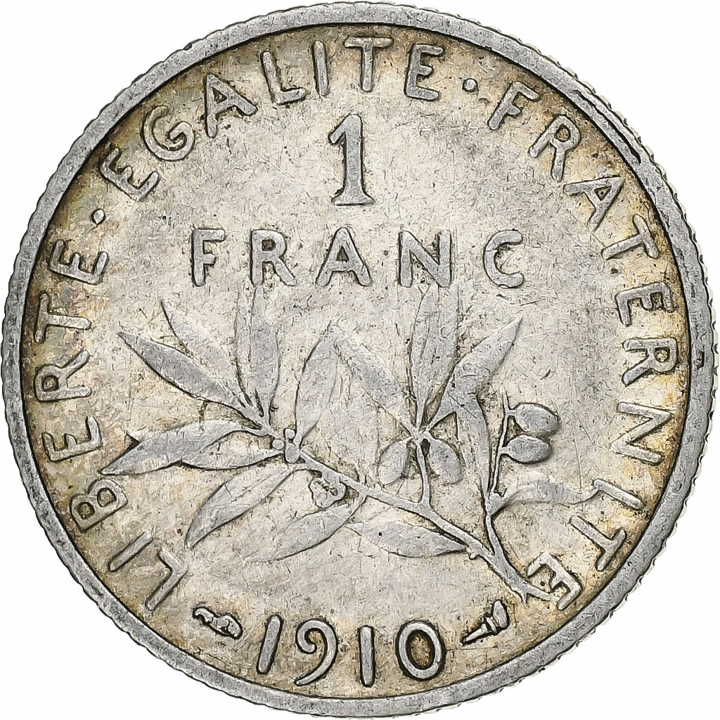 Monnaie, France, Semeuse, Franc, 1910, Paris, TB+, Argent, Gadoury:467, KM:844.1
