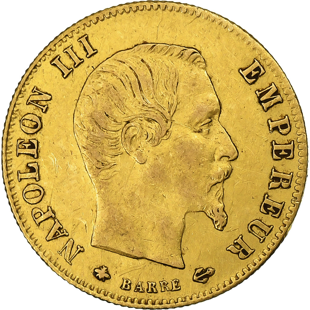 France, Napoleon III, 5 Francs, 1860, Strasbourg, EF(40-45), KM 787.2