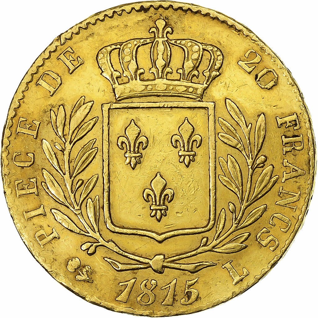 Coin, France, Louis XVIII, Louis XVIII, 20 Francs, 1815, Bayonne, EF(40-45)