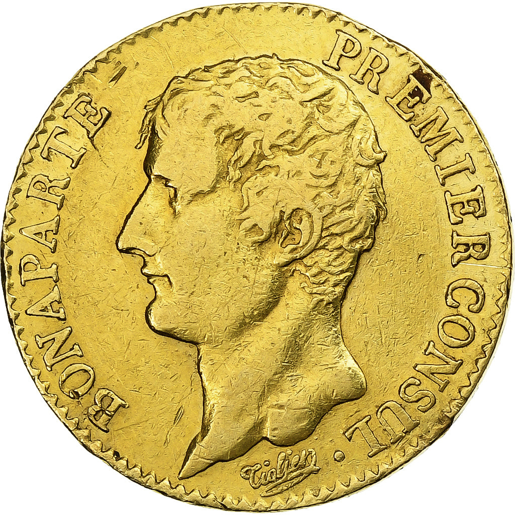 França, 20 Francs, Napoléon I, An 12, Paris, Dourado, VF(30-35), Gadoury:1021
