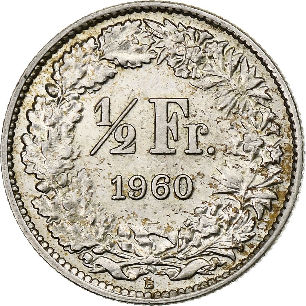 Suiza, 1/2 Franc, 1960, Bern, EBC, Plata, KM:23