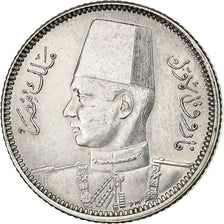 Egypt, Farouk, 2 Piastres, 1937, British Royal Mint, Silver, AU(50-53), KM:365