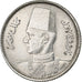 Egypt, Farouk, 2 Piastres, 1937, British Royal Mint, Silver, AU(50-53), KM:365