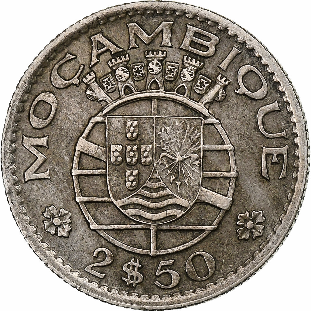 Moneda, Mozambique, 2-1/2 Escudos, 1953, MBC, Cobre - níquel, KM:78