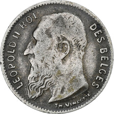 Belgium, Leopold II, 50 Centimes, 1909, Silver, VF(30-35), KM:61.1