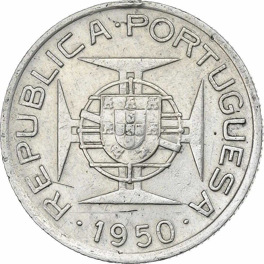 Mosambik, 2-1/2 Escudos, 1950, SS, Silber, KM:68
