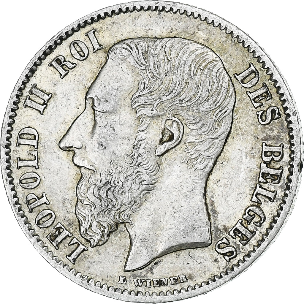 Bélgica, 50 Centimes, 1899, Plata, MBC