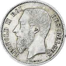 Bélgica, 50 Centimes, 1899, Plata, MBC