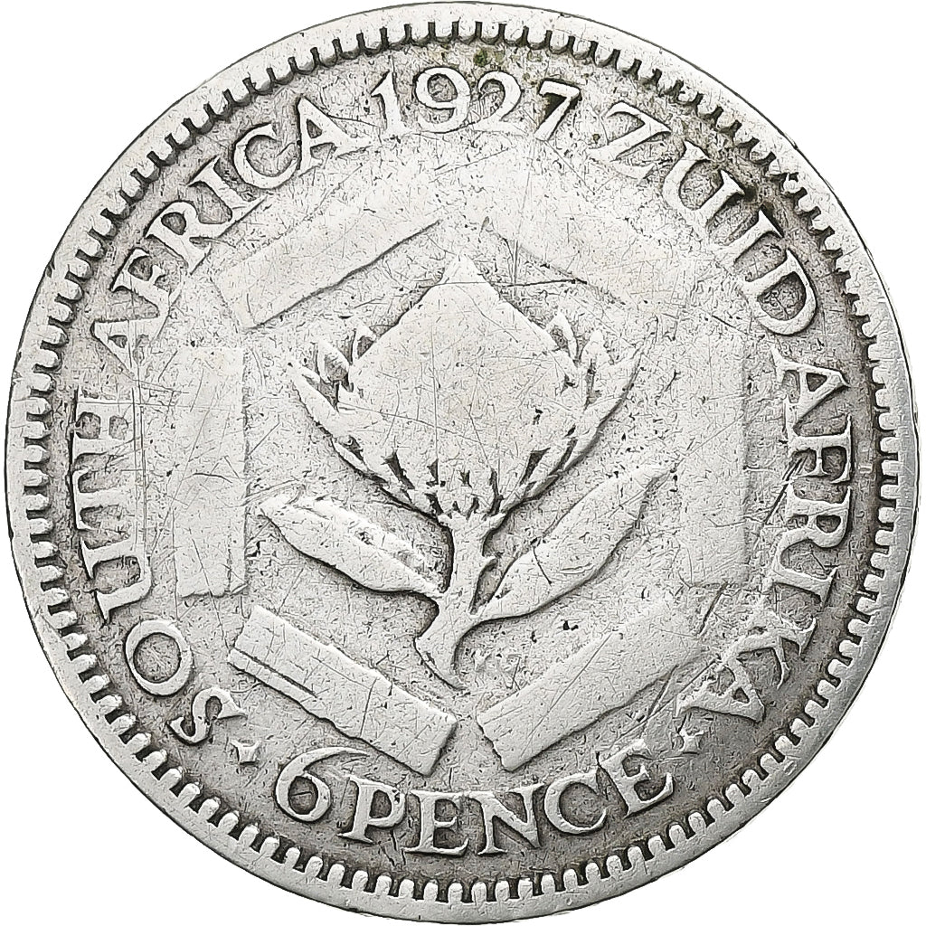 Sudafrica, George V, 6 Pence, 1927, Argento, MB, KM:16.2