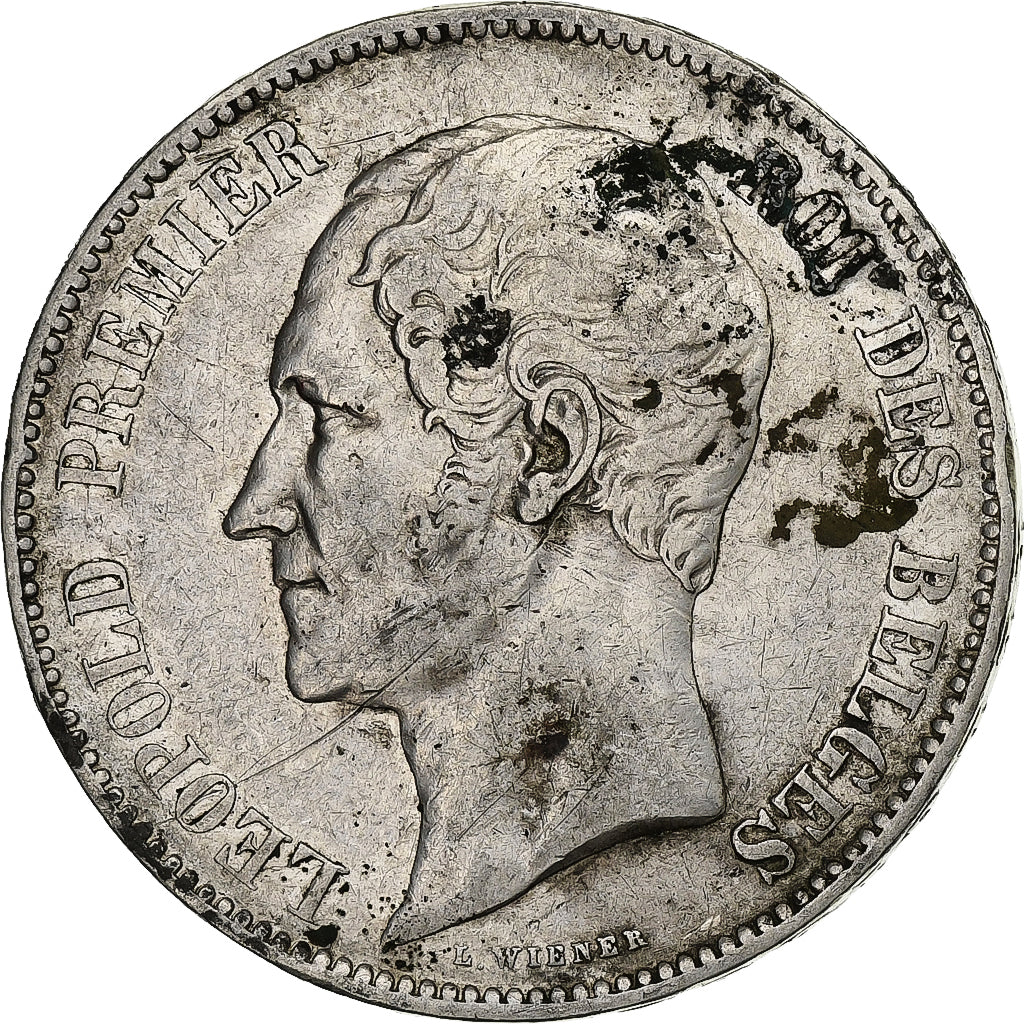 Belgio, Leopold I, 5 Francs, 5 Frank, 1852, Argento, BB+, KM:17