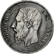 Belgium, Leopold II, 5 Francs, 5 Frank, 1873, Silver, EF(40-45), KM:24