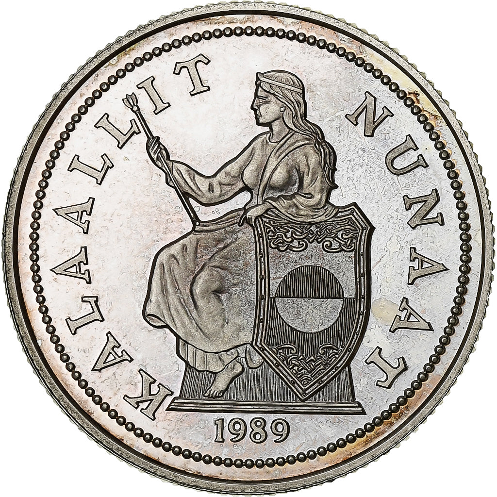 Grenlandia, 1 Piaster BE Oz, 1989, Srebro, MS(65-70)