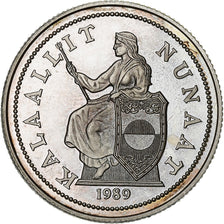 Grenlandia, 1 Piaster BE Oz, 1989, Srebro, MS(65-70)