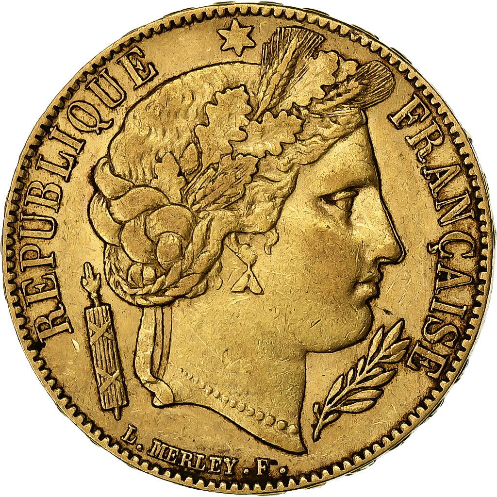 FRANCE, Cérès, 20 Francs, 1851, Paris, KM #762, AU(50-53), Gold, Gadoury #1059,