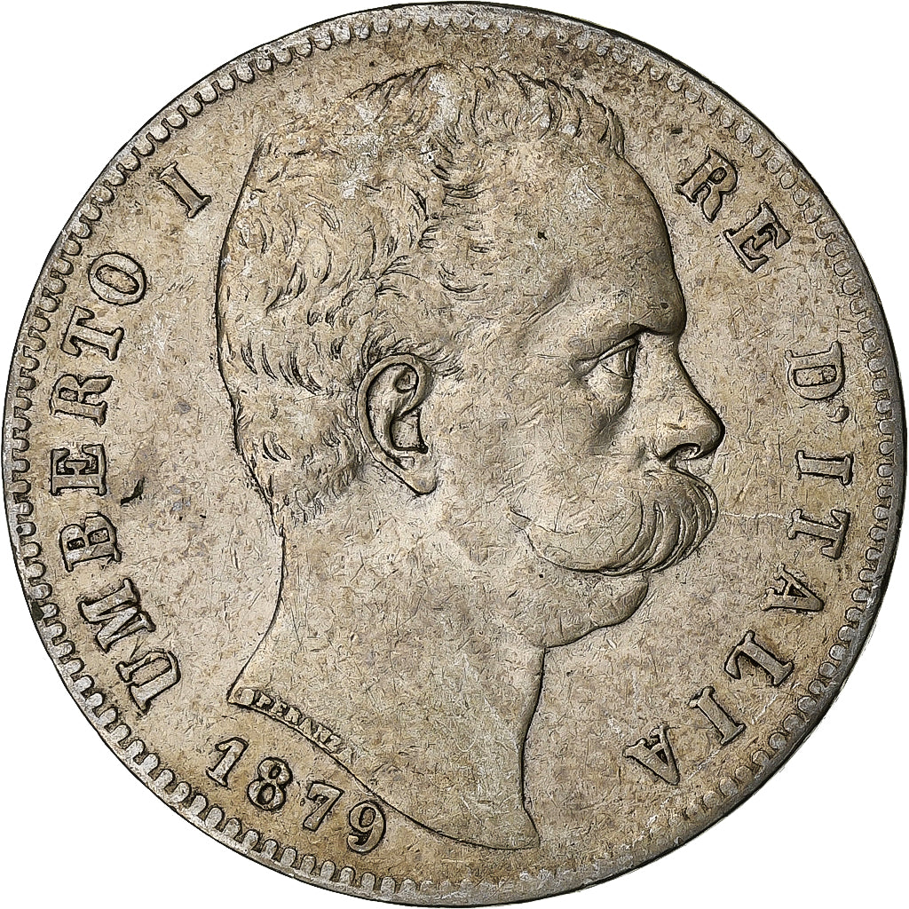 Italia, Umberto I, 5 Lire, 1879, Rome, Argento, MB+, KM:20