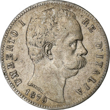 Italia, Umberto I, 5 Lire, 1879, Rome, Argento, MB+, KM:20