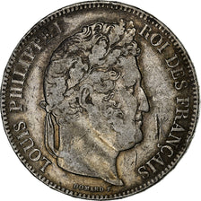 Moneta, Francia, Louis-Philippe, 5 Francs, 1843, Bordeaux, MB+, Argento
