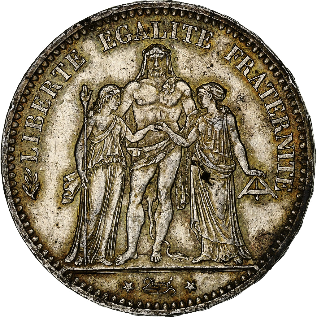 Moneta, Francia, Hercule, 5 Francs, 1876, Paris, BB, Argento, KM:820.1