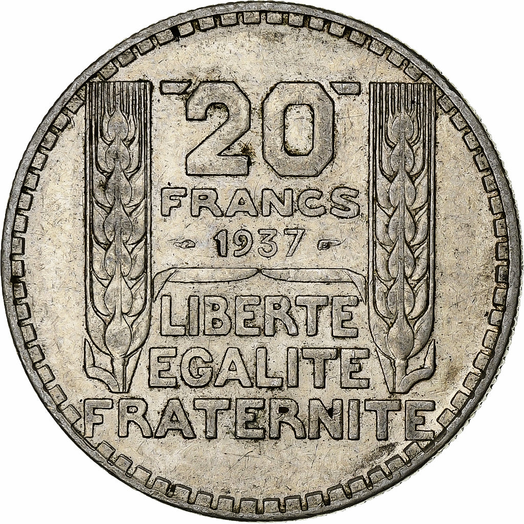 Coin, France, Turin, 20 Francs, 1937, Paris, EF(40-45), Silver, KM:879