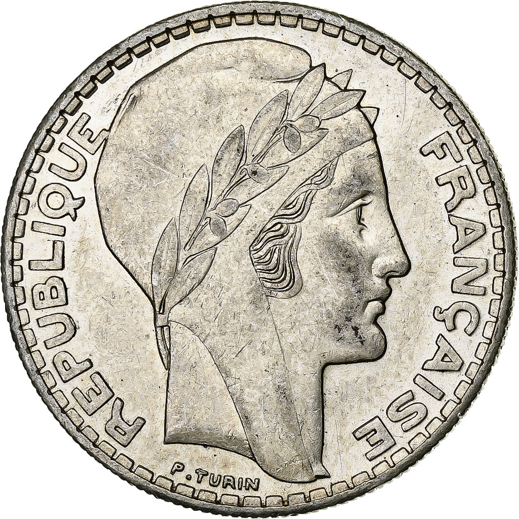 Frankrijk, 20 Francs, Turin, 1937, Paris, Zilver, ZF+, Gadoury:852, KM:879
