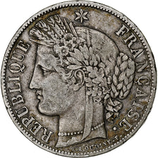 França, 5 Francs, Cérès, 1851, Paris, Prata, VF(20-25), Gadoury:719, KM:761.1