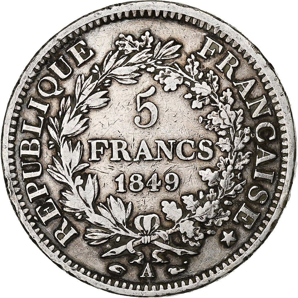 Coin, France, Hercule, 5 Francs, 1849, Paris, VF(30-35), Silver, KM:756.1