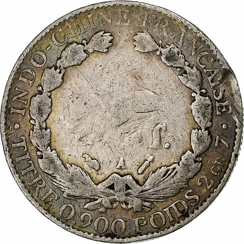 Moeda, INDOCHINA FRANCESA, 10 Cents, 1896, Paris, Variação, VF(30-35), Prata