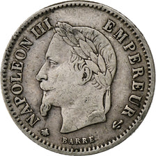 France,Napoleon III,20 Centimes,1867,Paris,VF(30-35),Silver,KM 808.1,Gadoury 309