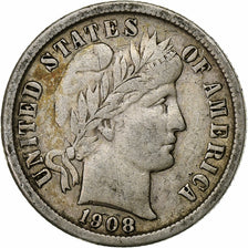 Coin, United States, Barber Dime, Dime, 1908, U.S. Mint, New Orleans, VF(20-25)