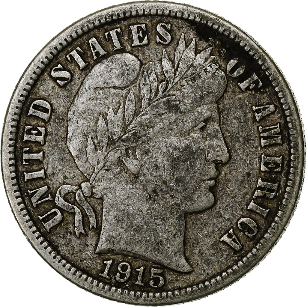 Moeda, Estados Unidos da América, Barber Dime, Dime, 1915, U.S. Mint