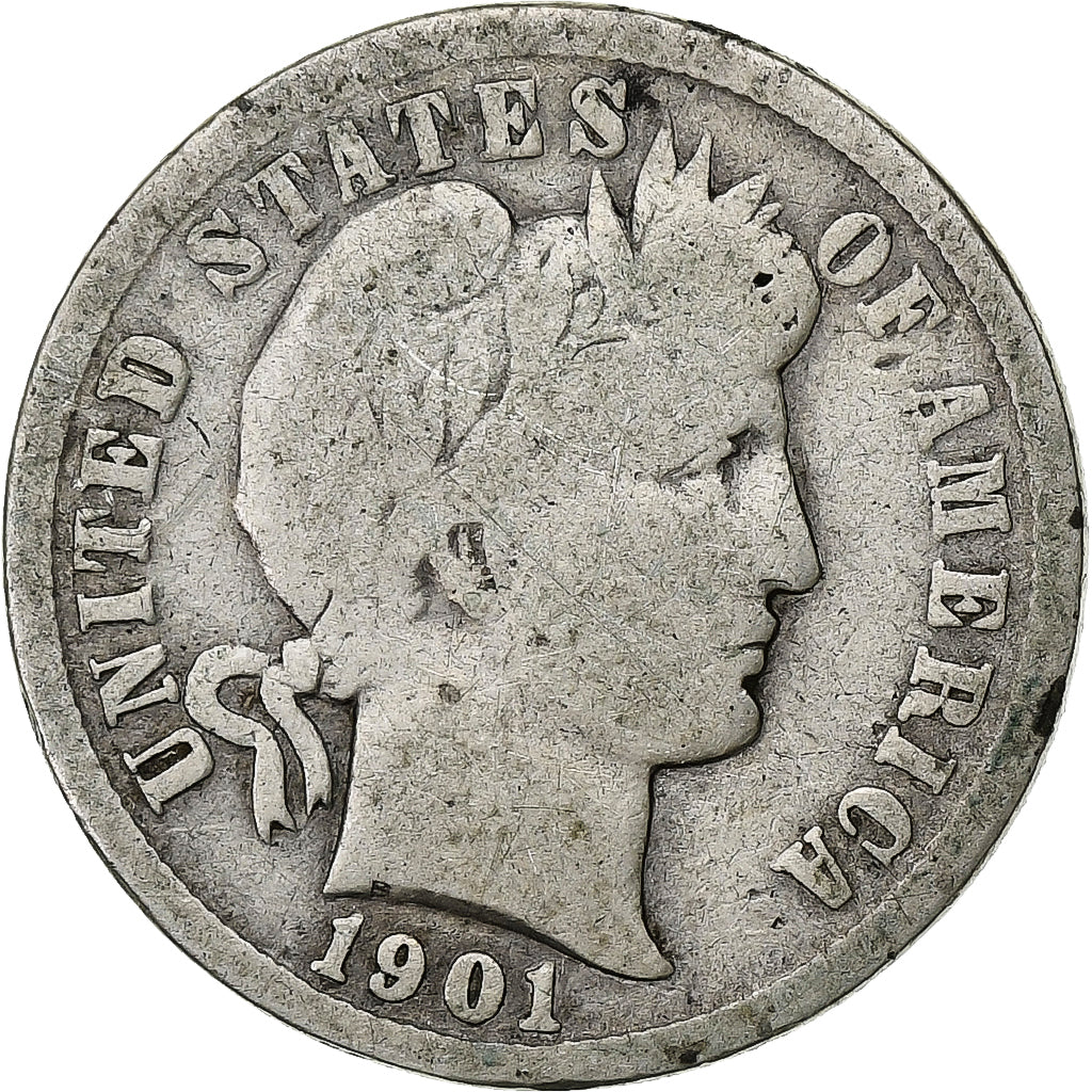 Stati Uniti, Barber Dime, Dime, 1901, Philadelphia, B+, Argento, KM:113