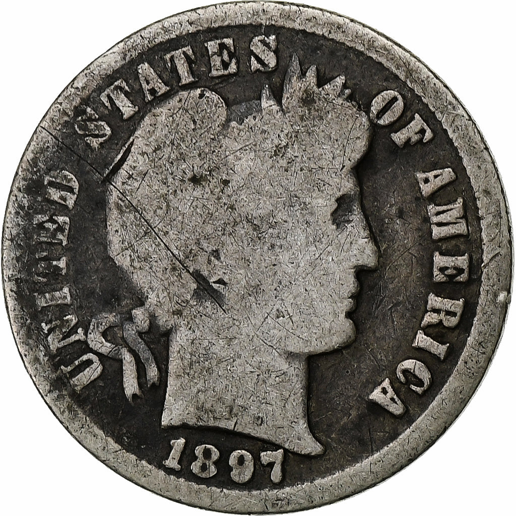 Moneta, Stati Uniti, Barber Dime, Dime, 1897, U.S. Mint, Philadelphia, B+
