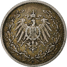 Coin, GERMANY - EMPIRE, 1/2 Mark, 1907, Karlsruhe, EF(40-45), Silver, KM:17