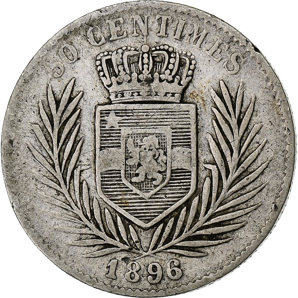 Stato Libero del Congo, Leopold II, 50 Centimes, 1896, Argento, MB+