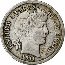 United States, Barber Dime, Dime, 1911, U.S. Mint, Philadelphia, VF(30-35)