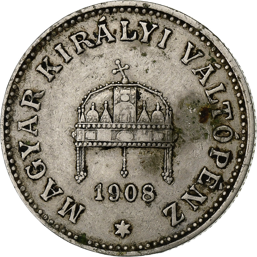Ungarn, Franz Joseph I, 20 Fillér, 1908, Kormoczbanya, Nickel, SS, KM:483