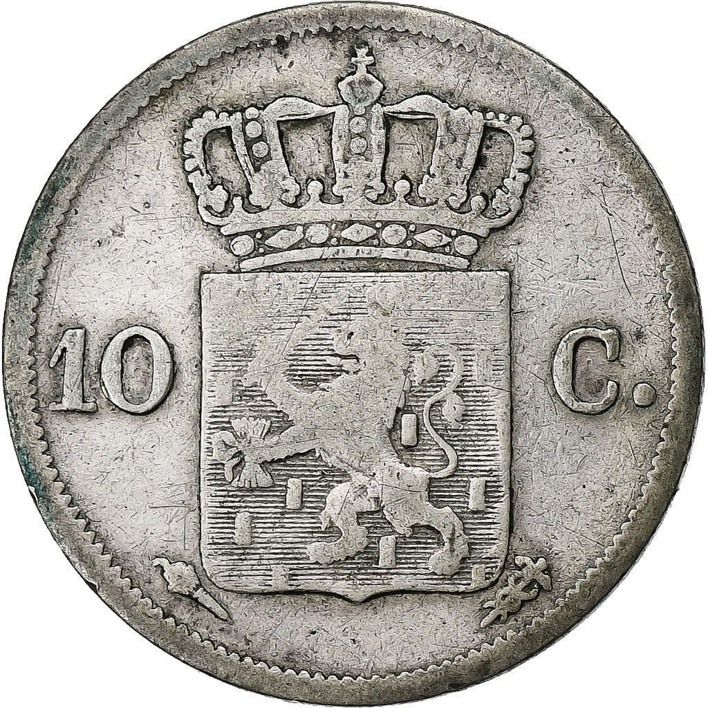 Paesi Bassi, William I, 10 Cents, 1828, Argento, MB, KM:53