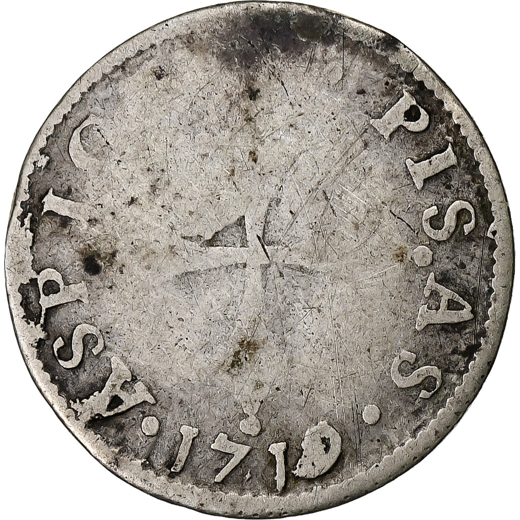 DEPARTAMENTY WŁOSKIE, PISA, Cosimo III de'Medici, 1/2 Giulio, Grosso, 1719