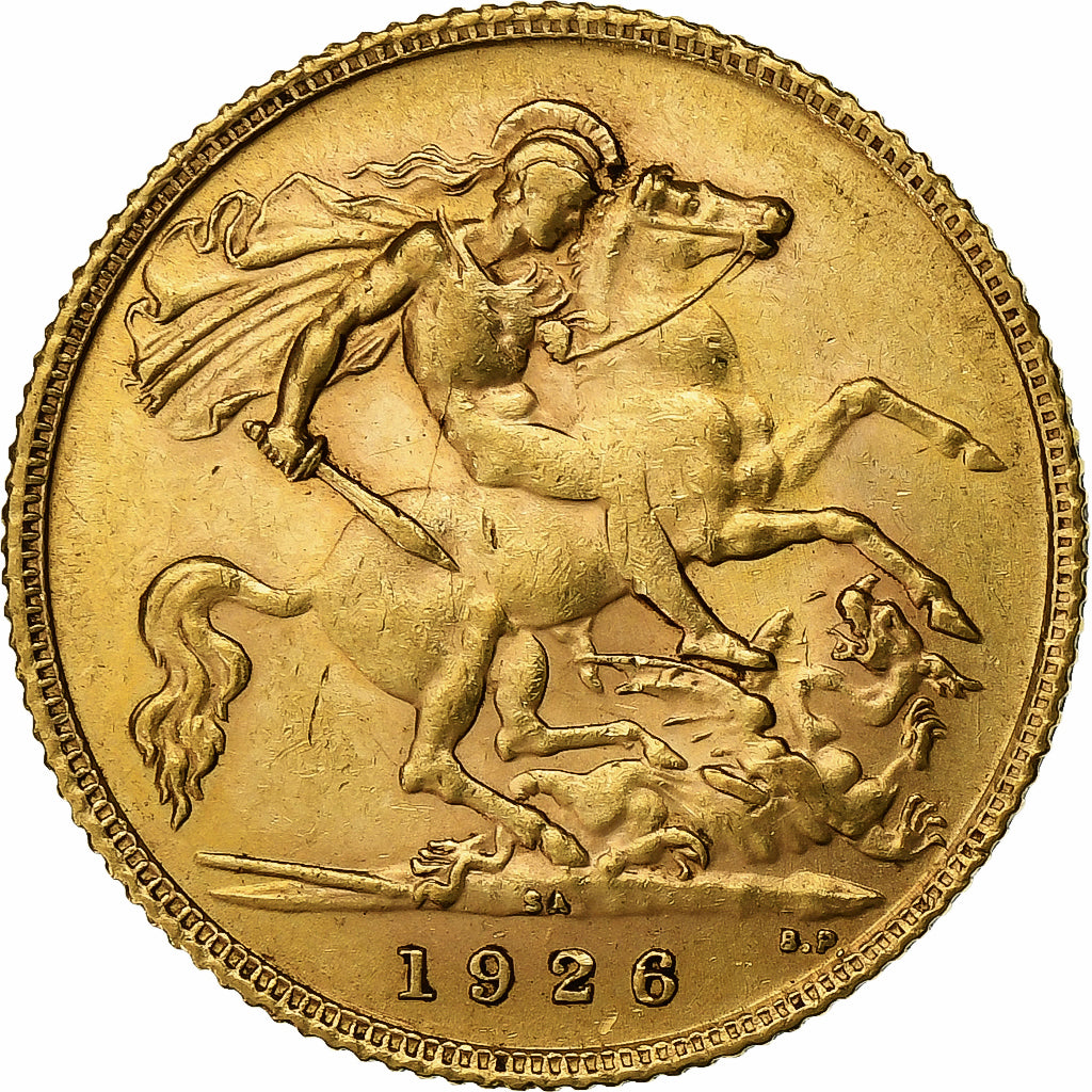 África do Sul, George V, 1/2 Sovereign, 1926, Pretoria, Dourado, AU(50-53)