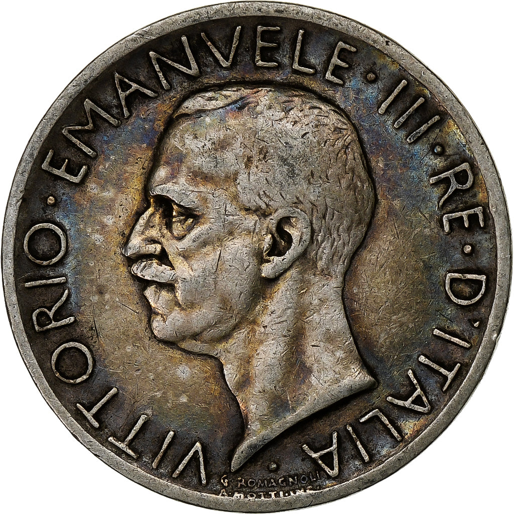 Coin, Italy, Vittorio Emanuele III, 5 Lire, 1927, Rome, AU(50-53), Silver