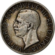 Italia, Vittorio Emanuele III, 5 Lire, 1929, Rome, Argento, BB, KM:67.2