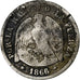 Chile, 20 Centavos, 1866, Santiago, Silver, VF(20-25), KM:135
