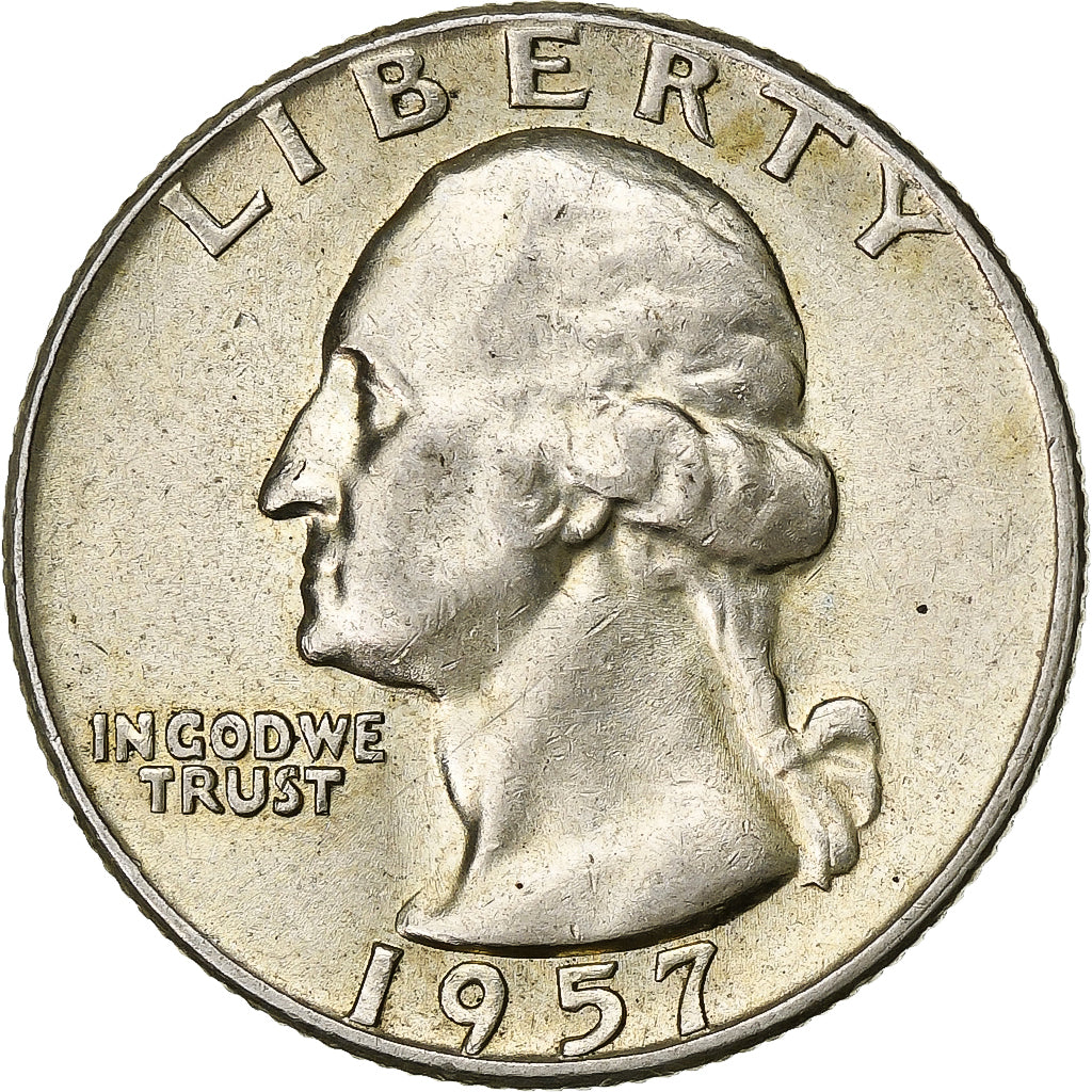 United States, Quarter, Washington Quarter, 1957, U.S. Mint, Silver, EF(40-45)