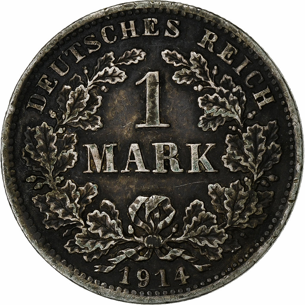 GERMANY - EMPIRE, Wilhelm II, Mark, 1914, Munich, Silver, EF(40-45), KM:14