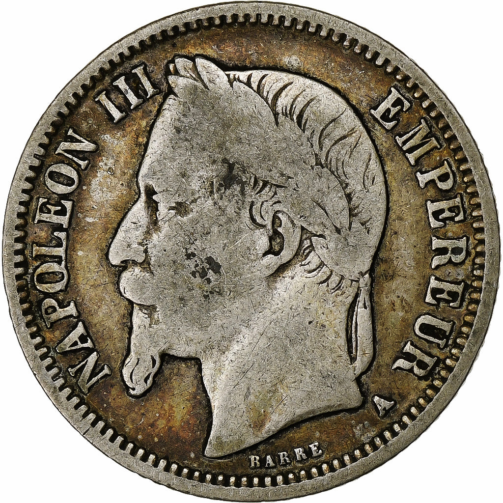 Coin, France, Napoleon III, Napoléon III, Franc, 1868, Paris, VF(20-25)