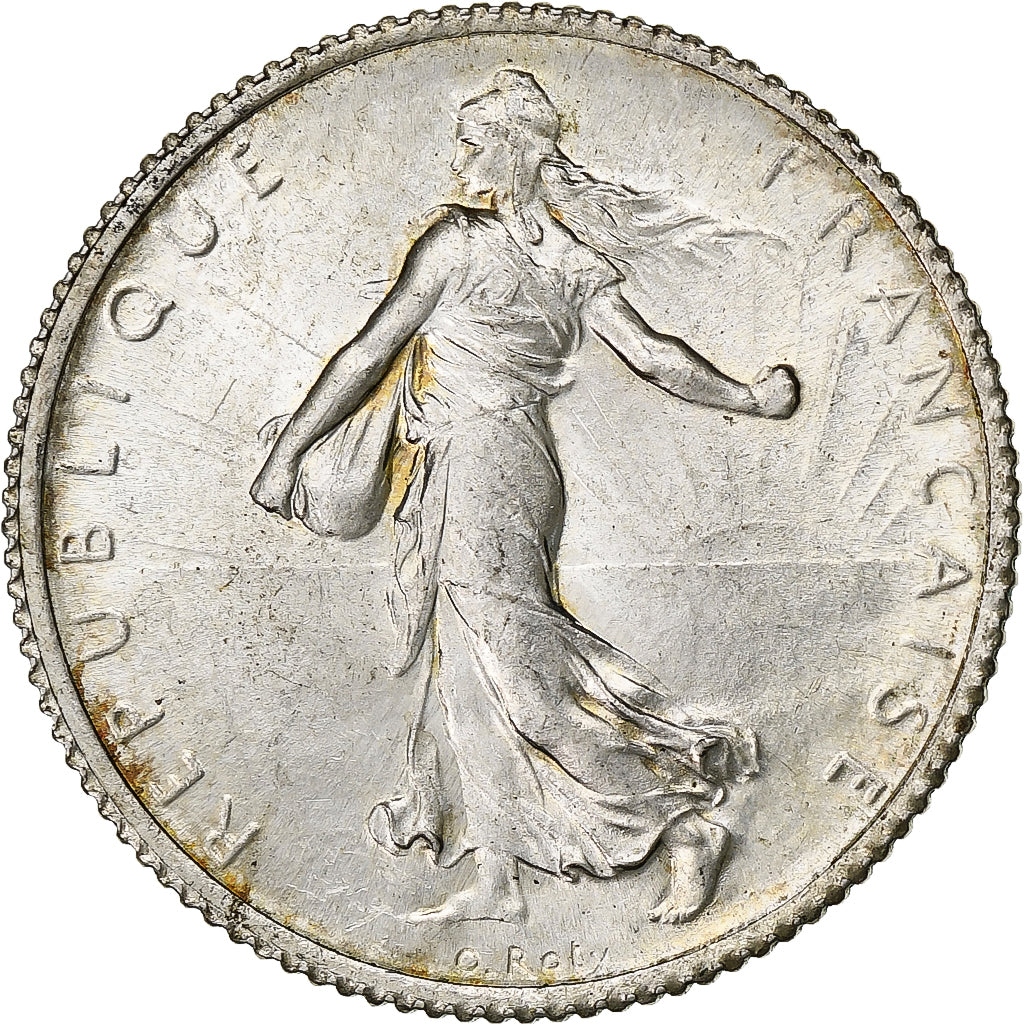 France, Franc, Semeuse, 1920, Paris, Silver, MS(60-62), Gadoury:467, KM:844.1