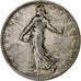 Frankrijk, Semeuse, Franc, 1909, Paris, FR+, Zilver, KM:844.1, Gadoury:467, Le