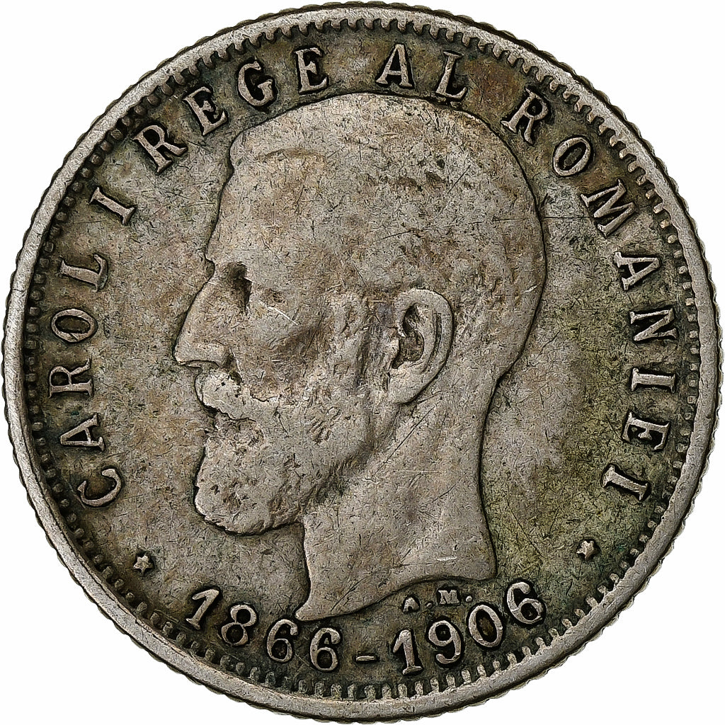 Coin, Romania, Carol I, Leu, 1906, EF(40-45), Silver, KM:34